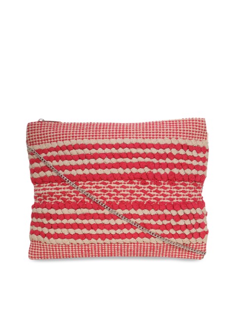 

Diwaah Pink & Red Self Design Sling Bag