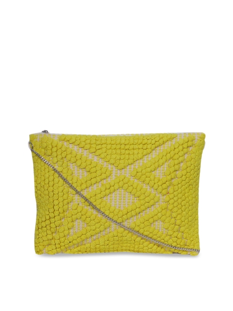 

Diwaah Lime Green Self Design Sling Bag