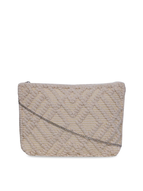 

Diwaah White Self Design Sling Bag
