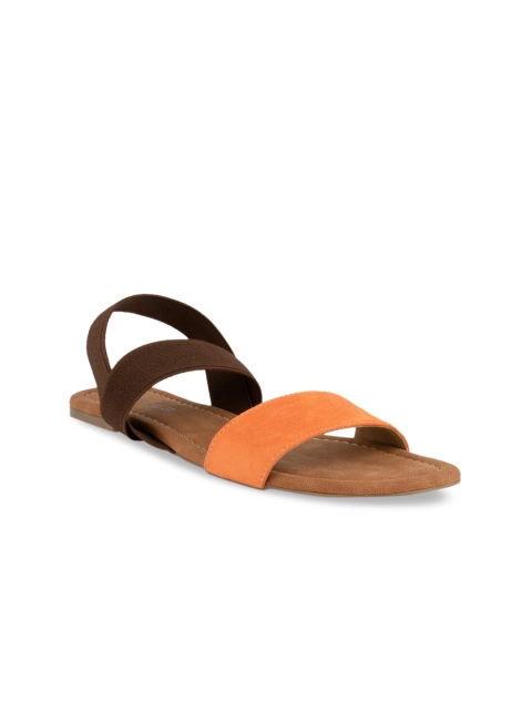 

SOLES Women Orange Colourblocked Open Toe Flats
