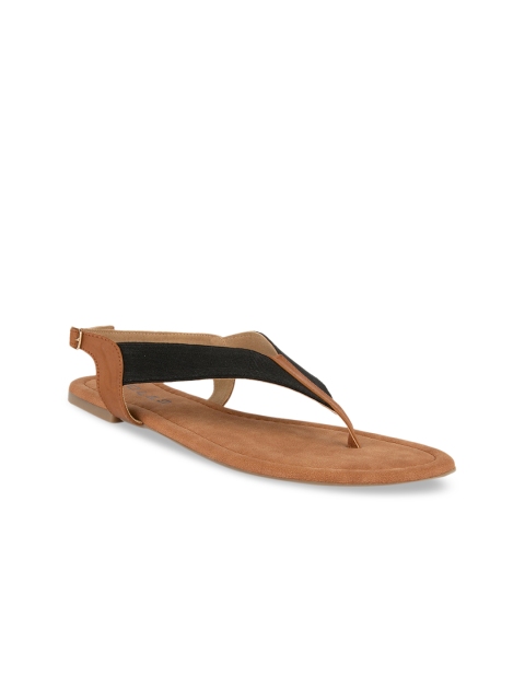 

SOLES Women Black Solid Open Toe Flats