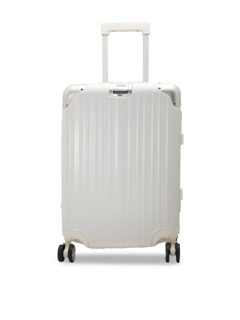 

ZEVOG White Textured California Love Hard-Sided Cabin Trolley Suitcase