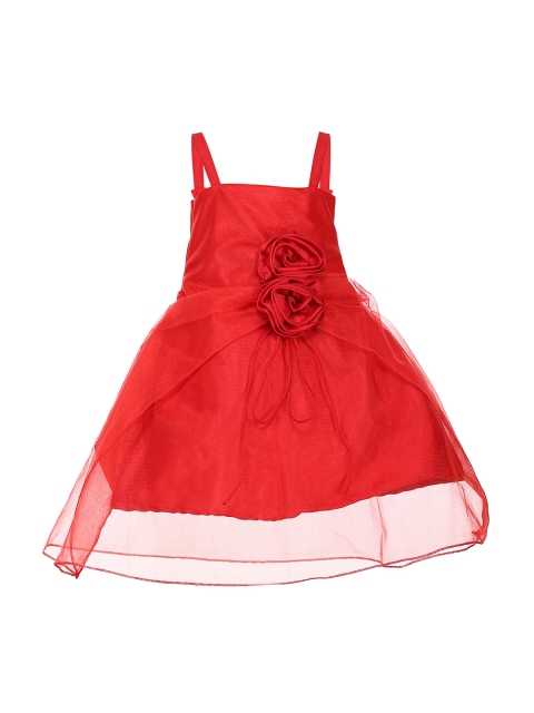 

Samsara Couture Girls Red Solid Fit and Flare Dress