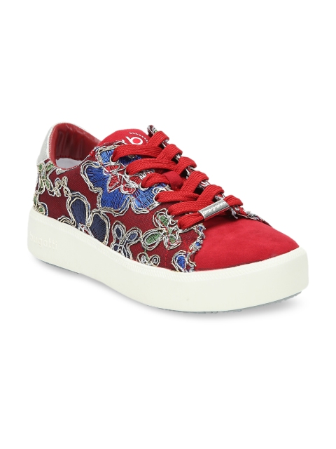

Bugatti Women Red Embroidered Sneakers