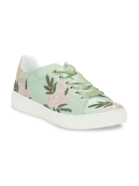 

Bugatti Women Green Embroidered Sneakers