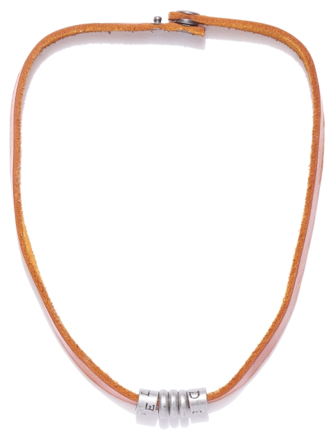 

Roadster Men Tan Brown & Gunmetal-Toned Handcrafted Necklace