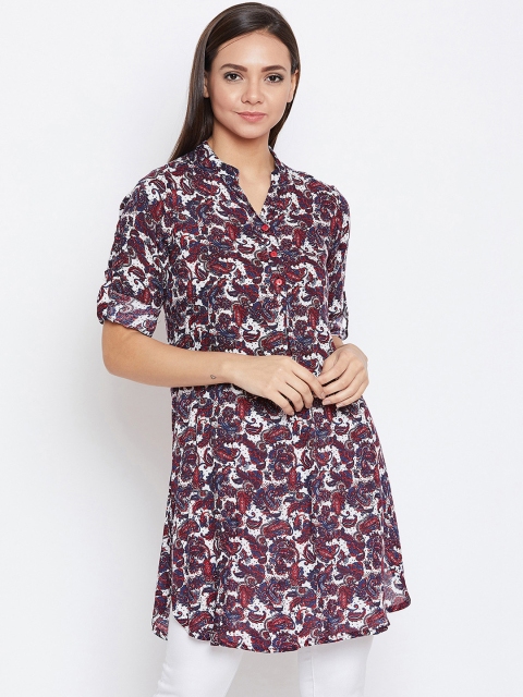 

Ruhaans Women Red & White Printed Tunic