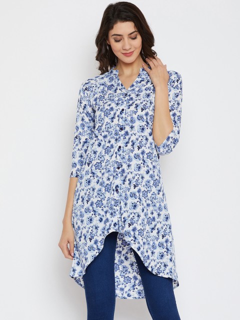 

Ruhaans Women Blue & White Printed Tunic