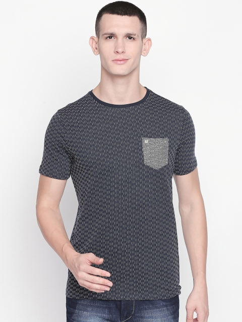 

SF JEANS by Pantaloons Men Navy Blue Printed Round Neck T-shirt