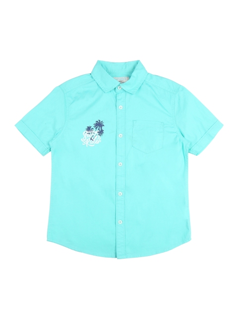 

Pantaloons Junior Boys Green Regular Fit Printed Casual Shirt