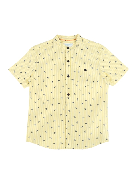 

Pantaloons Junior Boys Yellow Regular Fit Striped Casual Shirt