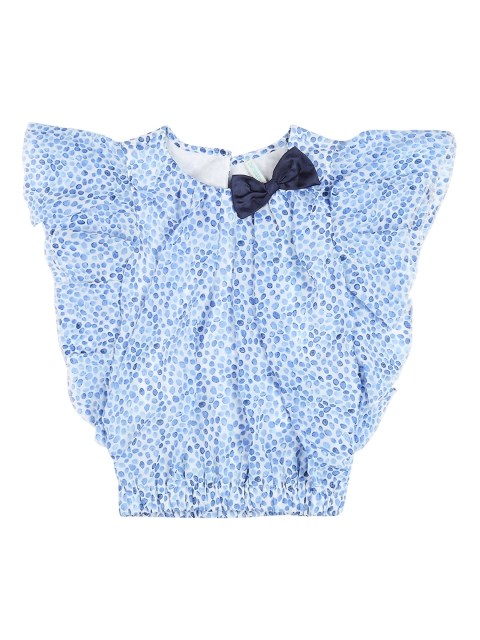 

Pantaloons Junior Girls Blue Printed Blouson Top