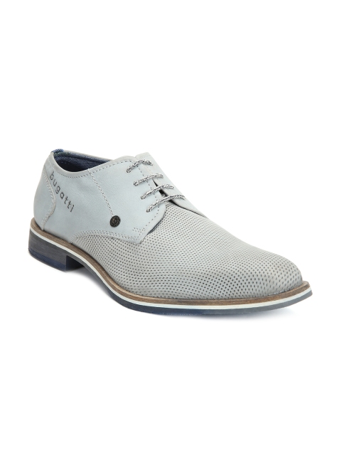

Bugatti Men Grey Leather Formal Derbys