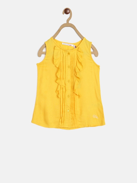 

ELLE Girls Yellow Solid Shirt Style Top