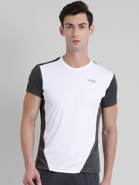 

Masch Sports Men White Colourblocked Round Neck T-shirt