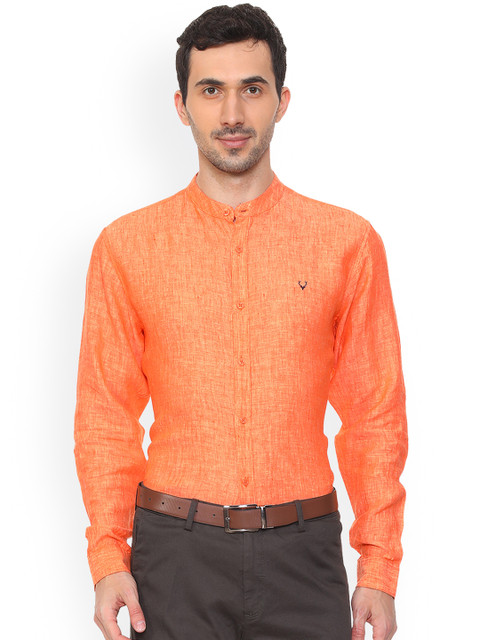 

Allen Solly Men Orange Regular Fit Linen Solid Formal Shirt