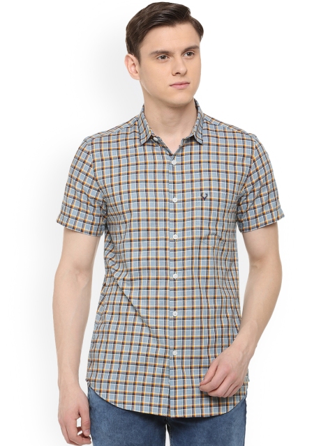 

Allen Solly Men Grey Slim Fit Checked Casual Shirt