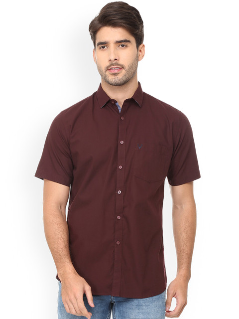 

Allen Solly Men Maroon Slim Fit Solid Casual Shirt