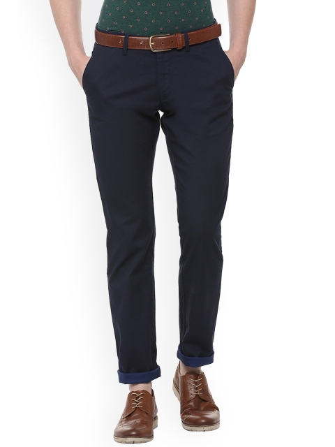 

Allen Solly Men Navy Blue Slim Fit Solid Regular Trousers