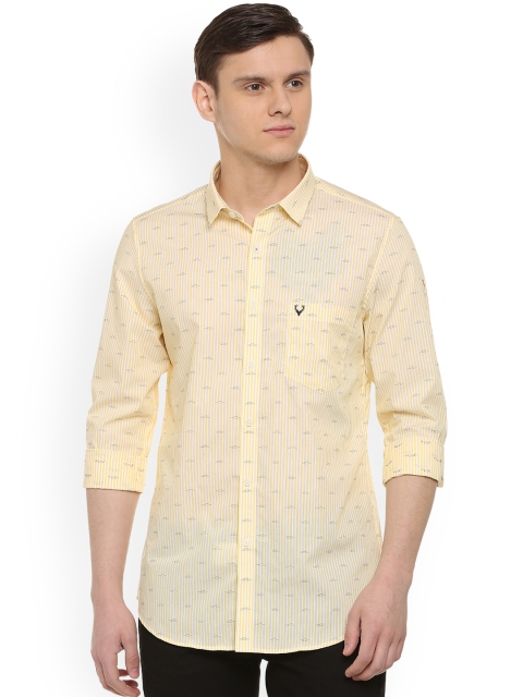 

Allen Solly Men Yellow Slim Fit Striped Casual Shirt