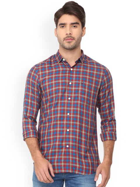 

Allen Solly Men Blue & Red Slim Fit Checked Casual Shirt