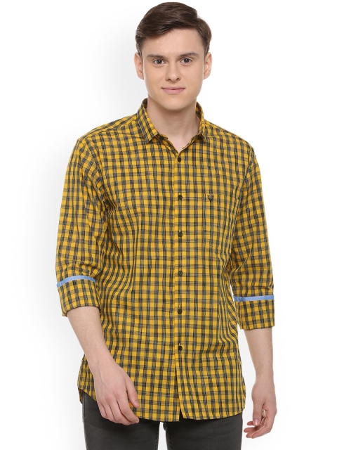 

Allen Solly Men Yellow Slim Fit Checked Casual Shirt