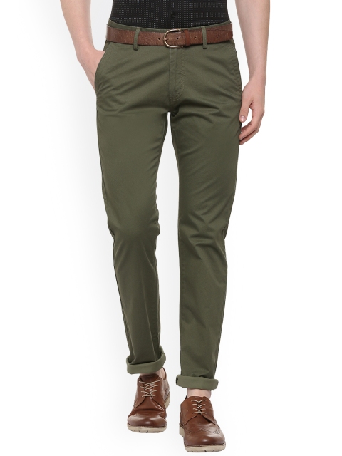 

Allen Solly Men Green Regular Fit Solid Regular Trousers