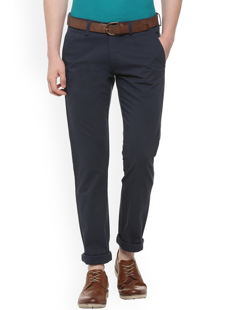 

Allen Solly Men Navy Blue Slim Fit Solid Regular Trousers