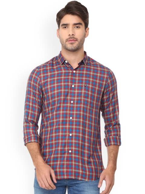

Allen Solly Men Blue & Red Slim Fit Checked Casual Shirt