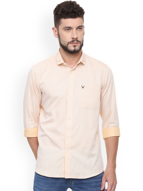 

Allen Solly Men Beige Slim Fit Self Design Casual Shirt