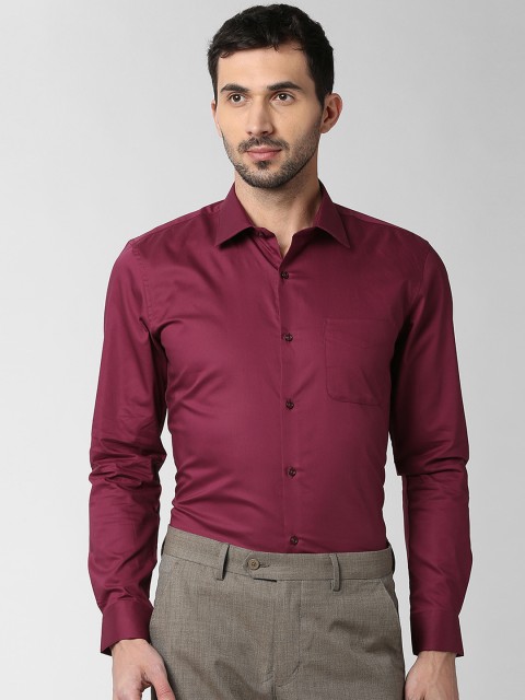 

Peter England Elite Men Maroon Slim Fit Solid Casual Shirt