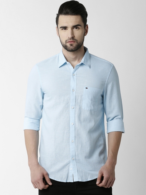 

Peter England Casuals Men Blue Slim Fit Solid Casual Shirt