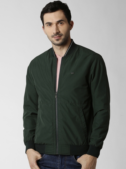 

Peter England Casuals Men Green Solid Bomber