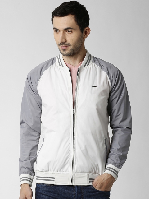 

Peter England Casuals Men White Colourblocked Bomber