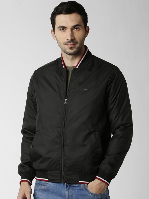 

Peter England Casuals Men Black Solid Bomber