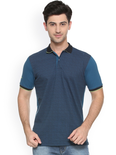 

Peter England Casuals Men Blue Printed Polo Collar T-shirt
