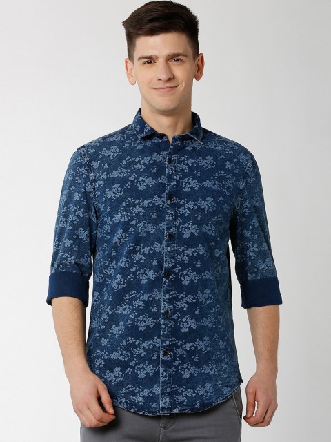 

Peter England Casuals Men Blue Slim Fit Printed Casual Shirt