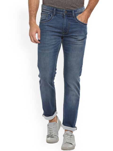 

V Dot Men Blue Slim Fit Mid-Rise Clean Look Stretchable Jeans