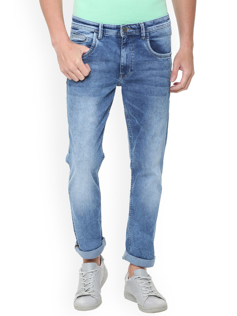 

V Dot Men Blue Slim Fit Mid-Rise Clean Look Stretchable Jeans
