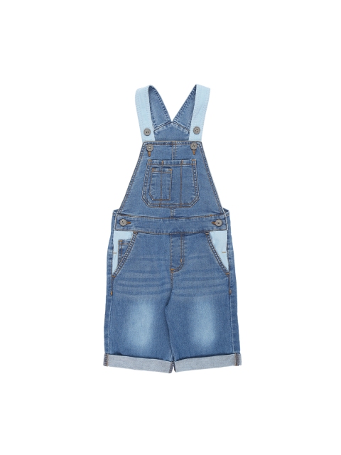 

Pantaloons Junior Boys Blue Solid Knee-Length Dungaree