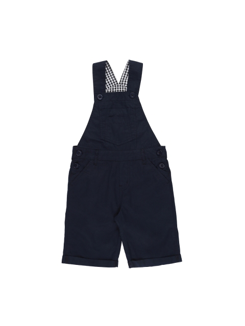 

Pantaloons Junior Boys Navy Blue Solid Knee-Length Dungaree