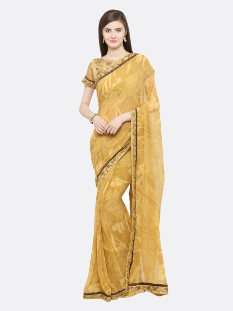 

Shaily Beige Printed Pure Georgette Saree