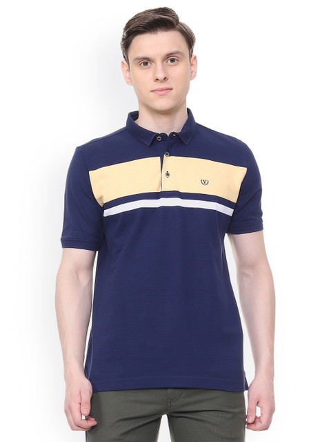 

Van Heusen Sport Men Blue Colourblocked Polo Collar T-shirt