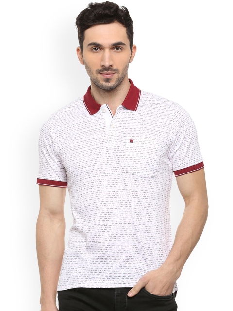 

Louis Philippe Men White Printed Polo Collar T-shirt