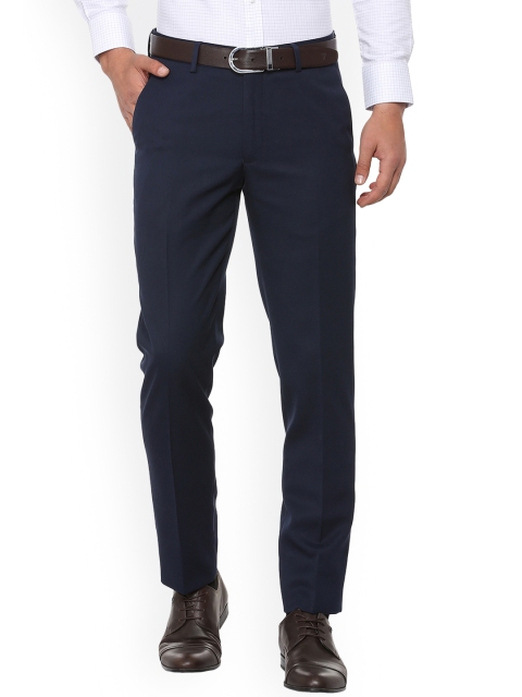 

Louis Philippe Men Navy Blue Slim Fit Solid Formal Trousers