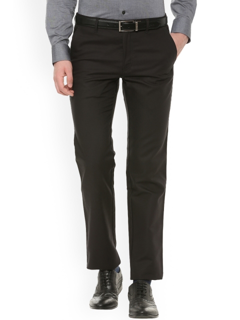 

Louis Philippe Men Black Slim Fit Solid Formal Trousers