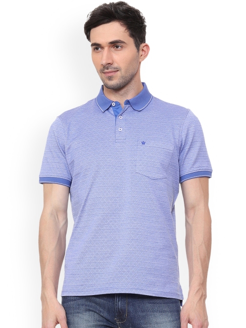 

Louis Philippe Men Blue Printed Polo Collar T-shirt