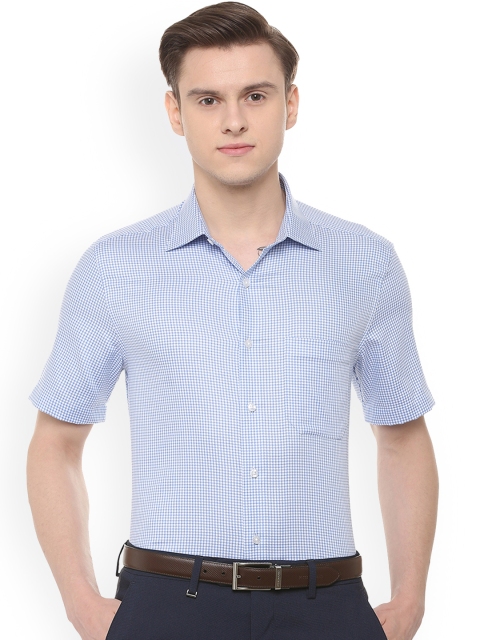 

Louis Philippe Men Blue Regular Fit Checked Formal Shirt