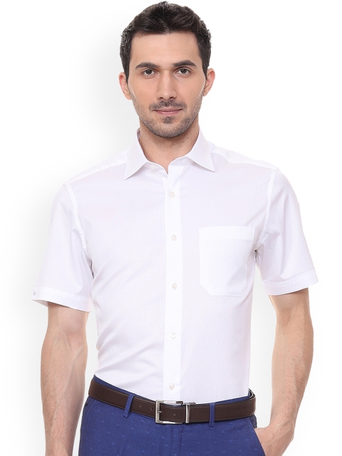 

Louis Philippe Men White Regular Fit Striped Formal Shirt