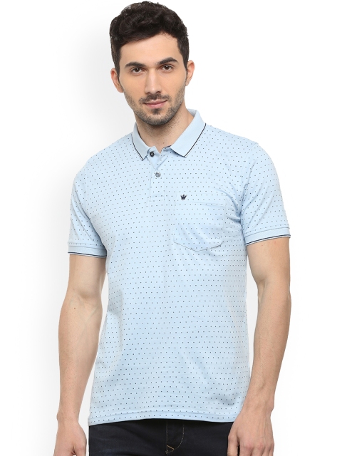

Louis Philippe Men Blue Printed Polo Collar T-shirt